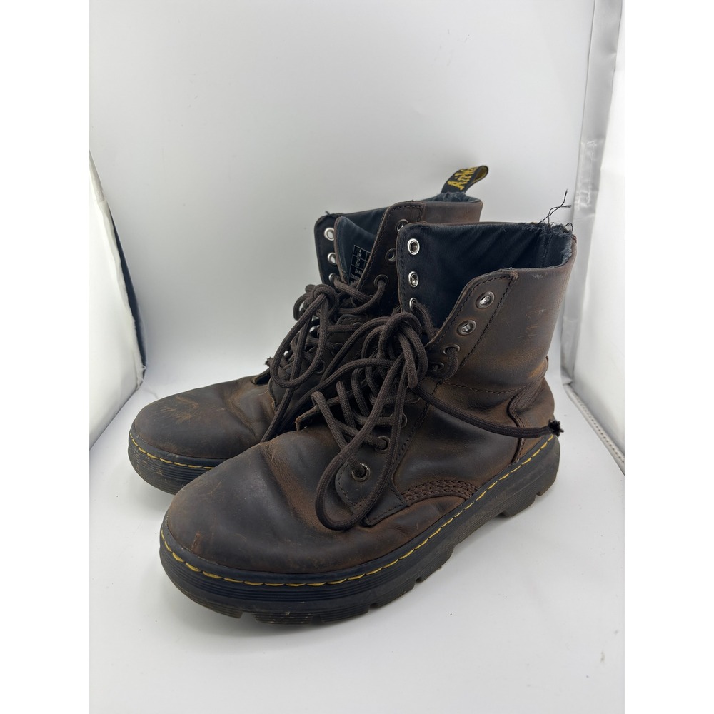 Dr. Martens Combs Leather Boots Mens 5 Brown Utility 8-Eyelet JY004 SV 08 V